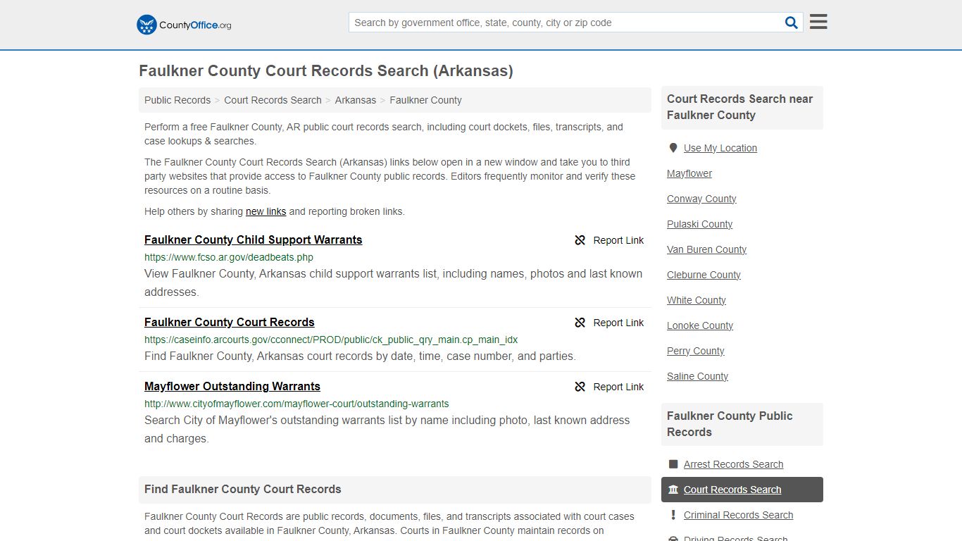 Faulkner County Court Records Search (Arkansas) - County Office